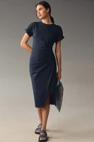 FRAME Faux-Wrap Midi Dress