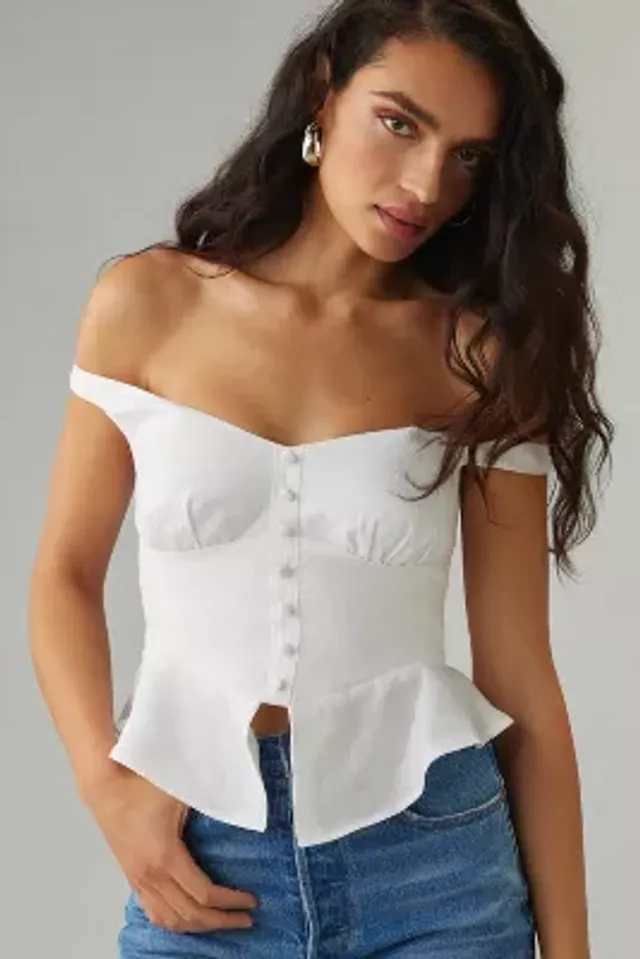 Modest linen bra, Crop top, Bustier top - Crealandia