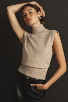 Reformation Arco Cashmere Sleeveless Turtleneck Sweater