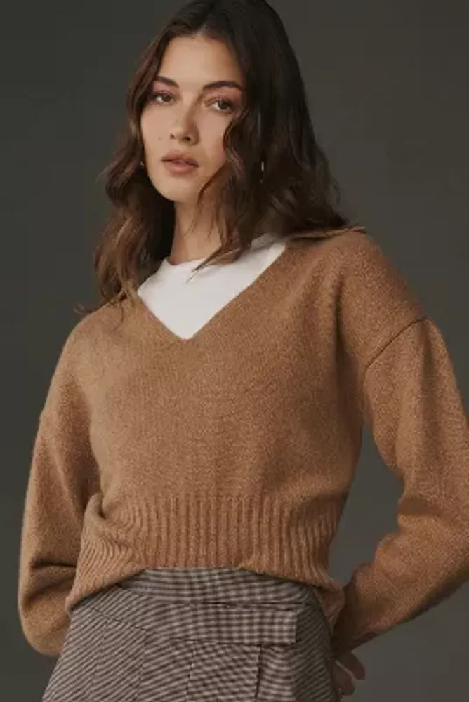 Reformation Beckie Cashmere Collared Sweater