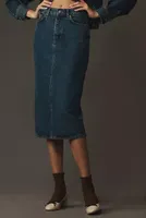 Reformation Jayde High-Rise Denim Midi Skirt