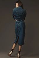 Reformation Jayde High-Rise Denim Midi Skirt