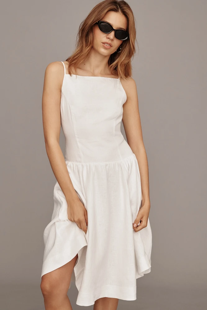 Reformation Clarabelle Linen Midi Dress