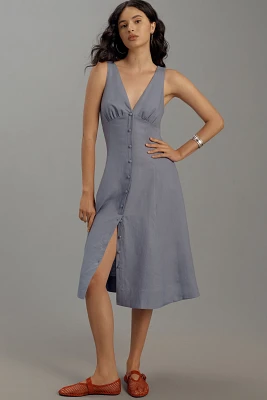 Reformation Sebastien Linen Midi Dress