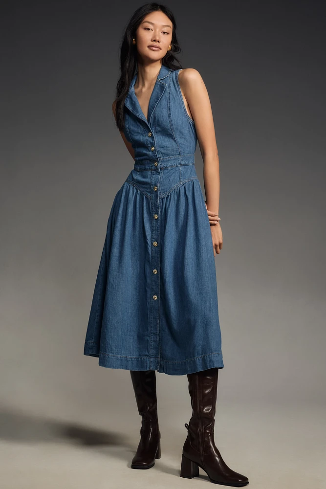 Reformation Ellison Denim Midi Dress