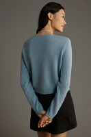 Reformation Clara Cashmere Crew Cardigan Sweater