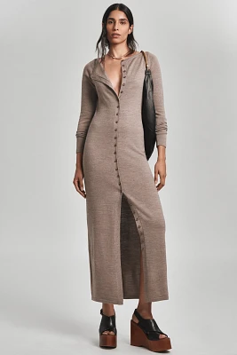 Reformation Cameran Long-Sleeve Button-Front Maxi Dress