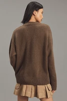 Reformation Jadey Cashmere Oversized V-Neck Sweater