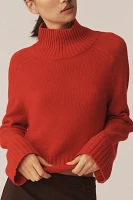 Reformation Brooke Cashmere Cropped Turtleneck Sweater