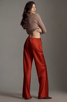 Reformation Gale Satin Mid-Rise Bias-Cut Pants