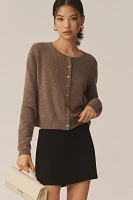 Reformation Clara Cashmere Crew Cardigan Sweater
