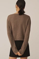 Reformation Clara Cashmere Crew Cardigan Sweater