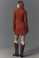 Reformation Benton Ribbed Button-Front Sweater Mini Dress