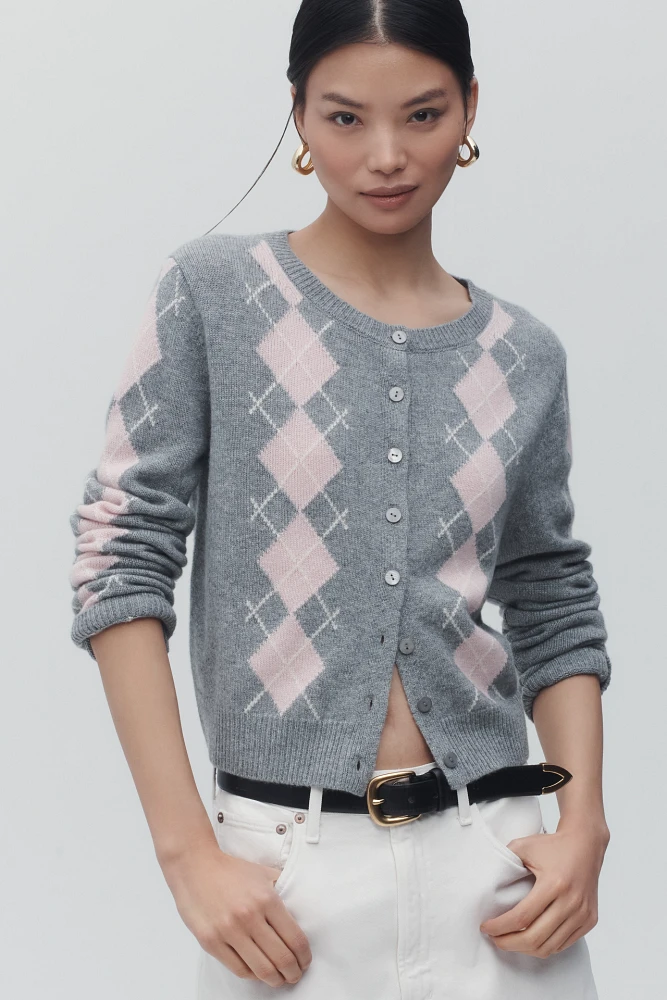 Reformation Clara Cashmere Crew Cardigan Sweater