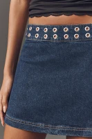 Reformation Jaylene Grommet Mid-Rise Mini Skirt