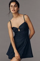 Reformation Aviana Sleeveless Sweetheart Denim A-Line Mini Dress