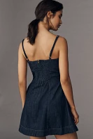 Reformation Aviana Sleeveless Sweetheart Denim A-Line Mini Dress