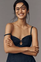 Reformation Aviana Sleeveless Sweetheart Denim A-Line Mini Dress