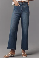 Reformation Alyssa Stretch High-Rise Wide-Leg Cropped Jeans