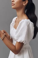Reformation Malvina Linen Puff-Sleeve Mini Dress