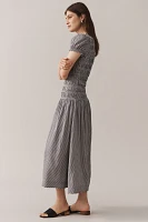 Reformation Kiria Puff-Sleeve Smocked A-Line Maxi Dress