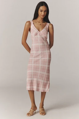 Reformation Beauden Sleeveless V-Neck Crepe Midi Dress