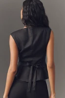 Reformation Paolina Linen Peplum Top