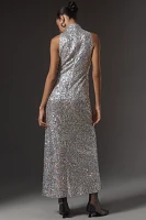 SIMONMILLER Sculpty Sleeveless Sequin Maxi Dress