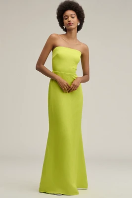 SIMONMILLER Sculpted Strapless Linen Blend Maxi Dress