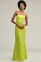 SIMONMILLER Sculpted Strapless Linen Blend Maxi Dress