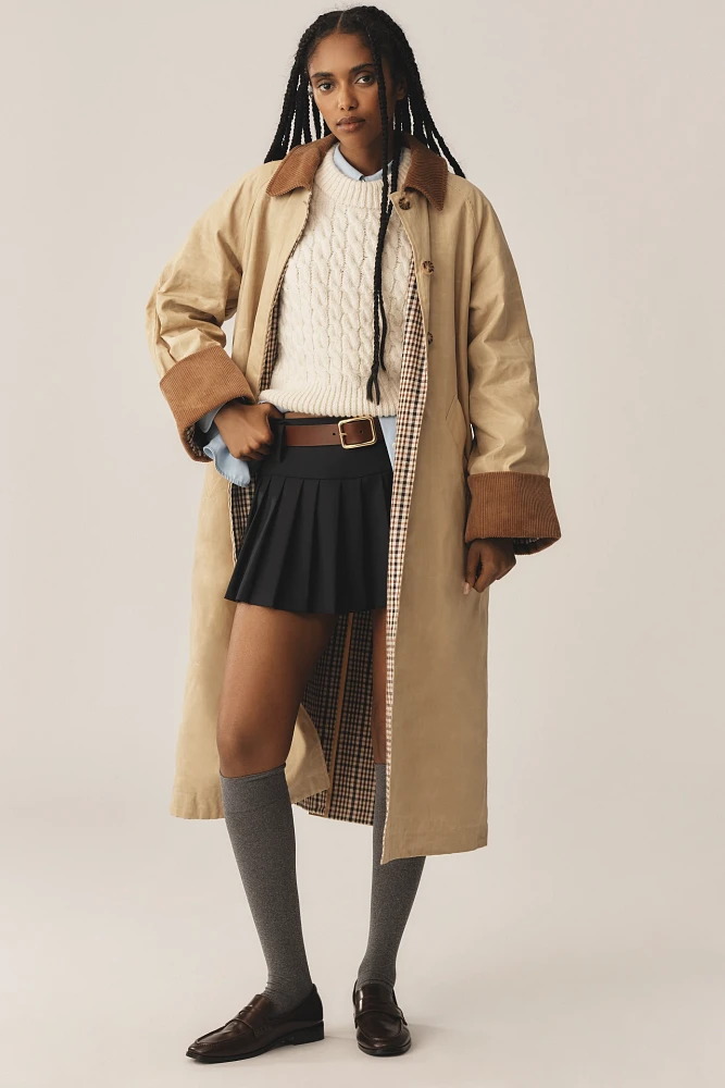 ALIGNE Barnaby Reversible Check Trench Coat