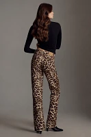 ALIGNE Miso Leopard-Print Straight-Leg Jeans