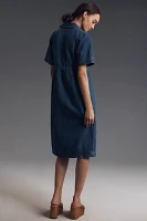 ALIGNE Effy Short-Sleeve Tie-Front Denim Midi Dress