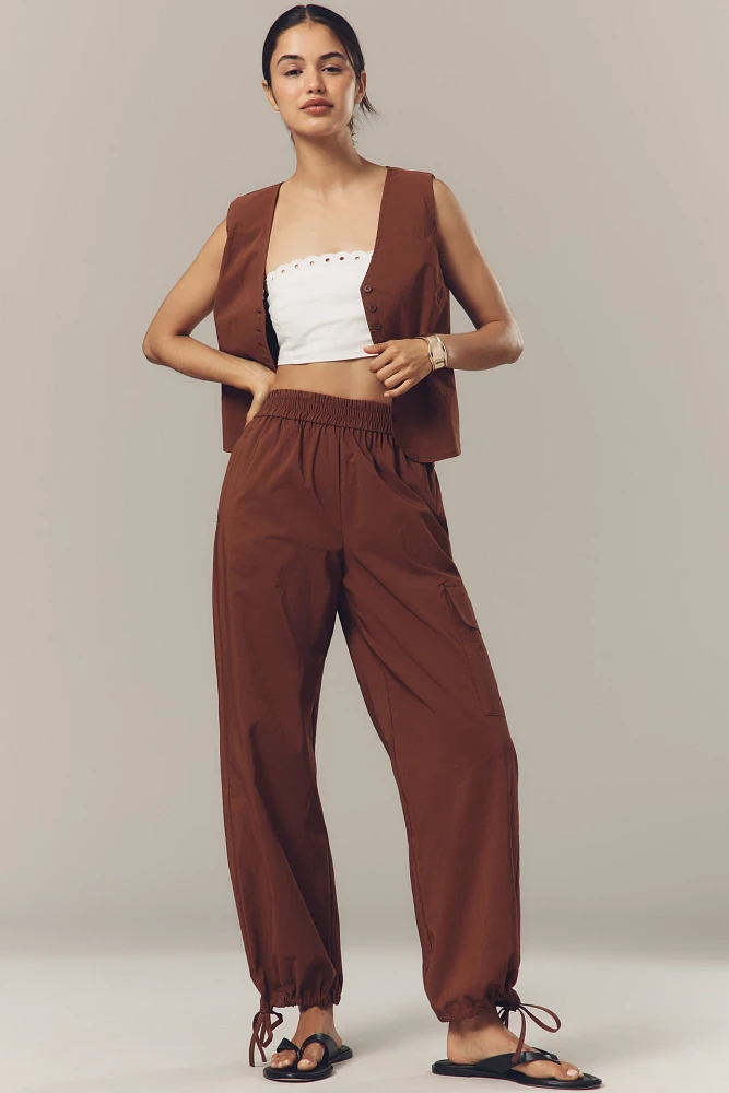 ALIGNE Carter Mid-Rise Tie-Detail Cargo Pants