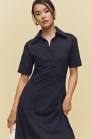 ALIGNE Luka Short-Sleeve Ponte Midi Shirt Dress