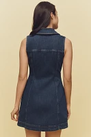 ALIGNE Ardy Sleeveless Collared Front-Zip Denim Mini Dress