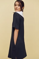 ALIGNE Natty Short-Sleeve Collared Jersey Mini Dress