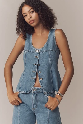 ALIGNE Ariella Button-Front Denim Tank