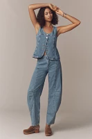ALIGNE Ariella Button-Front Denim Tank