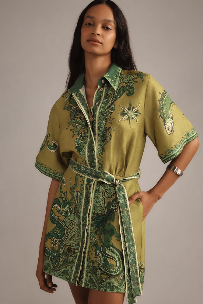 ALÉMAIS Solaris Short-Sleeve Printed Mini Dress