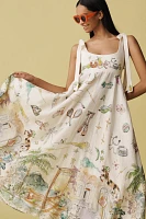 ALÉMAIS Anouk Colantoni Ballet Tie-Strap Midi Dress