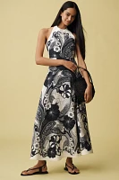 ALÉMAIS Mickey Linen Halter Midi Dress
