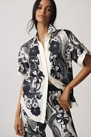 ALÉMAIS Mickey Linen Short-Sleeve Buttondown Shirt