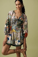 ALÉMAIS Bianca Long-Sleeve V-Neck Mini Dress