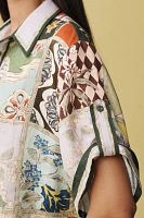 ALÉMAIS Bianca Linen Short-Sleeve Buttondown Shirt