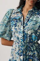 ALÉMAIS Sacha Puff-Sleeve Midi Shirt Dress