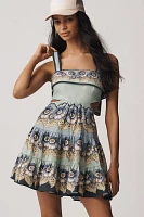ALÉMAIS Madalena Linen Sleeveless Cut-Out Tiered Mini Dress