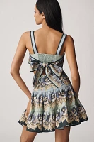 ALÉMAIS Madalena Linen Sleeveless Cut-Out Tiered Mini Dress