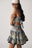 ALÉMAIS Madalena Linen Sleeveless Cut-Out Tiered Mini Dress