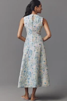 Lovaan Pollyanna Linen & Silk Blend Sleeveless Midi Dress